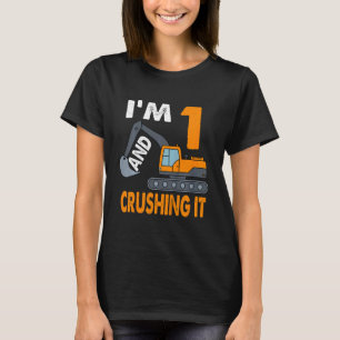 Kids Construction Truck 1st Birthday Boy 1 Years O T-Shirt