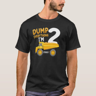 Kids Construction Truck 2nd Birthday Boy 2 Two Yea T-Shirt