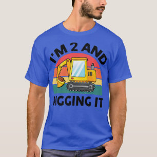 Kids Construction Truck 2nd Birthday Boy 2 Two Yea T-Shirt