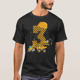 Kids Construction Truck 3rd Birthday Boy animal yo T-Shirt