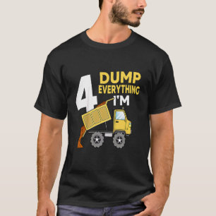 Kids Construction Truck 4th Birthday 4 Year Old Bo T-Shirt