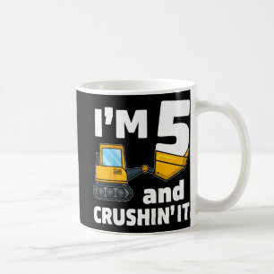 Kids Construction Truck 5th Birthday  Boy 5 Year O Coffee Mug