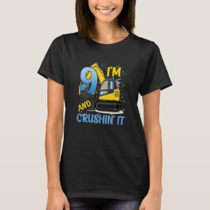 Kids Construction Truck 9nd Birthday Boy 9 Year Ol T-Shirt