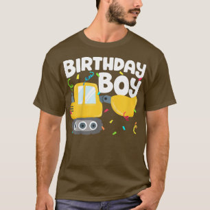Kids Construction Truck Birthday Boy Ecavator Scoo T-Shirt