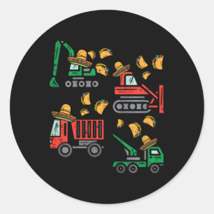 Kids Construction Truck Bulldozer Cinco De Mayo Ki Classic Round Sticker