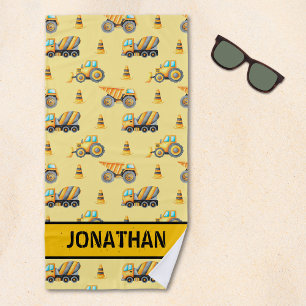 Kids' Construction Truck – Fun & Customizable Beach Towel