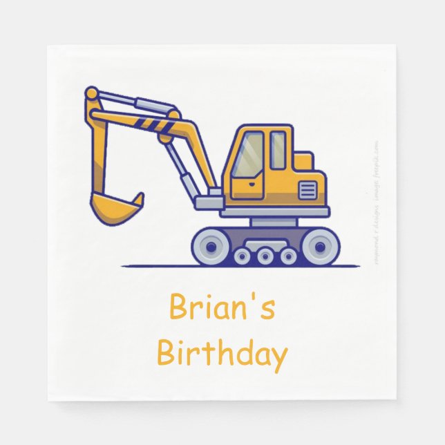 Kid's Construction Truck Napkin (Front)