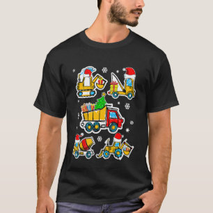 Kids Construction Vehicle Christmas Crane Truck Sa T-Shirt