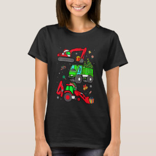 Kids Construction Vehicle Christmas Red Trucks Win T-Shirt