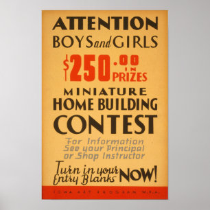 Kid's Contest, 1936. Vintage Advertising Poster