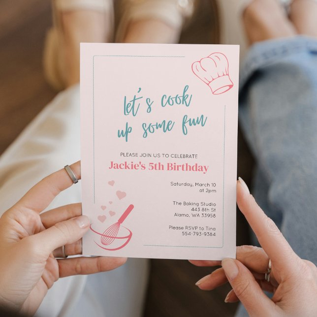 Kids Cooking Baking Birthday Party Invitation  (Creator Uploaded)