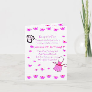 Kids Cooking Party Invitation Customise