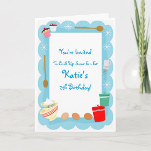 Kid's Cooking Party Invitations