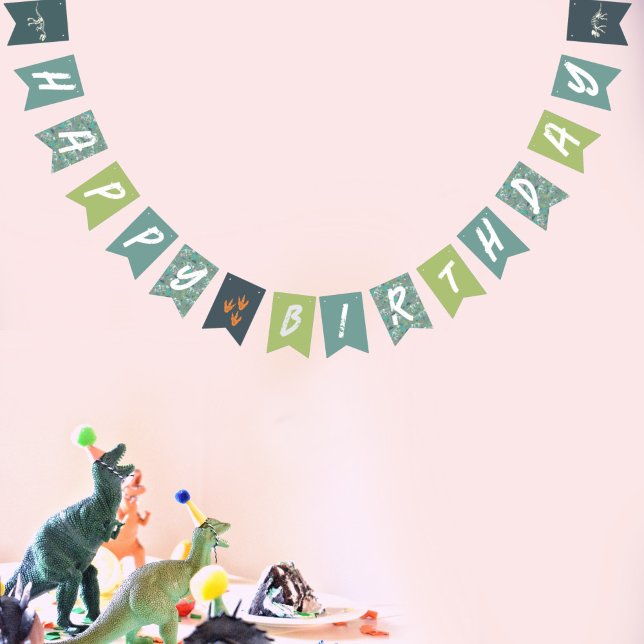 Kids Cool Dinosaur Dig Prehistoric Boys Birthday Bunting (Creator Uploaded)