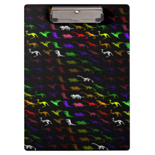Kids cool rainbow colourful cute dinosaur clipboard