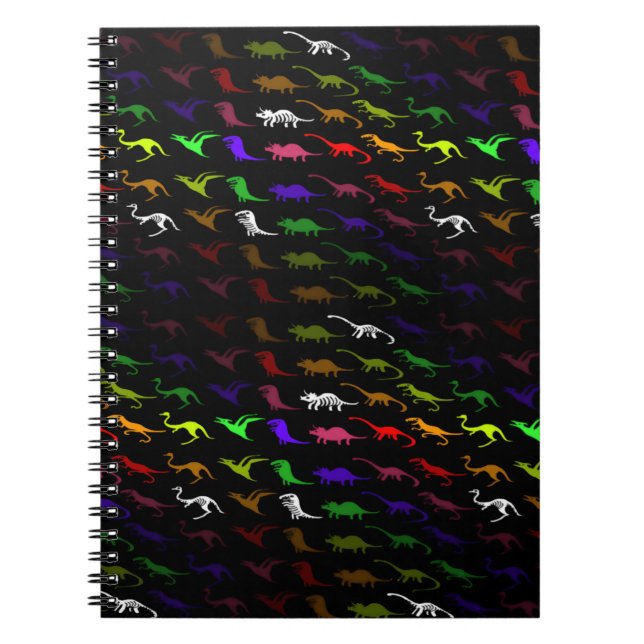 Kids cool rainbow colourful cute dinosaur notebook (Front)