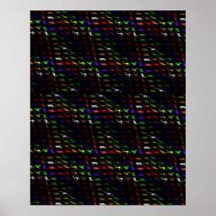 Kids cool rainbow colourful cute dinosaur poster