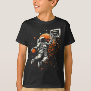 Kids Cool Space Basketball with Astronaut T-Shirt