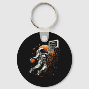 Kids Cool Space Bysketbyll With Astronaut  Key Ring