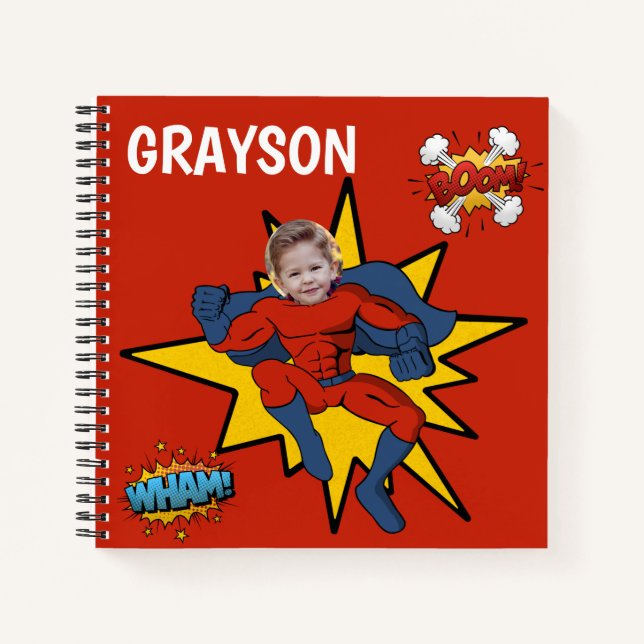 Kids Cool Superhero Photo Notebook (Front)
