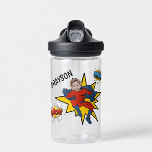 Kids Cool Superhero Photo Water Bottle