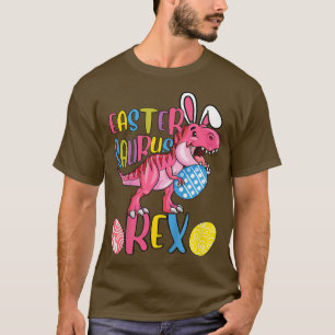 Kids Cool Tre Easter Dinosaur Bunny Easter Bunnysa T-Shirt