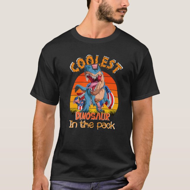 Kids Coolest Dinosaur In The Patch Halloween Boys  T-Shirt (Front)