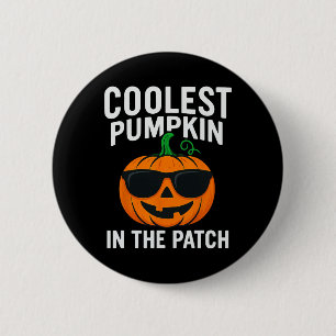 Kids Coolest Pumpkin In The Patch Halloween Boys G 6 Cm Round Badge