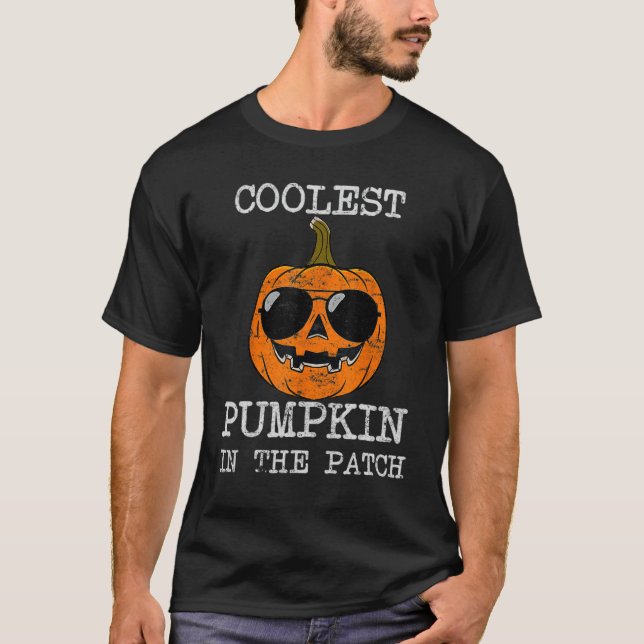 Kids Coolest Pumpkin In The Patch Halloween Boys G T-Shirt (Front)