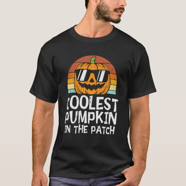 Kids Coolest Pumpkin In The Patch Halloween Boys G T-Shirt (Front)