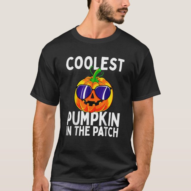 Kids Coolest Pumpkin In The Patch Halloween Boys G T-Shirt (Front)