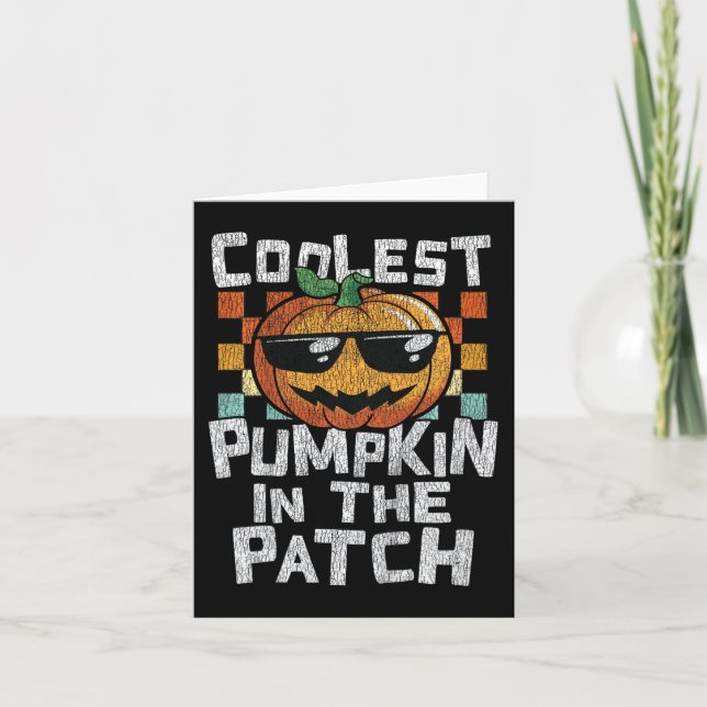 Kids Coolest Pumpkin In The Patch Toddler Boys Hal Card (Front)