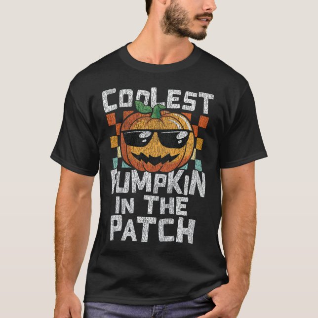 Kids Coolest Pumpkin In The Patch Toddler Boys Hal T-Shirt (Front)