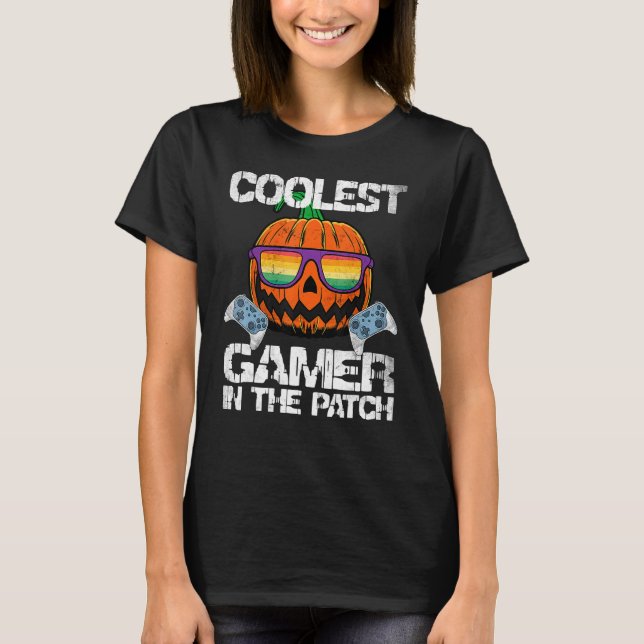 Kids Coolest Pumpkin In The Patch Toddler Boys Hal T-Shirt (Front)