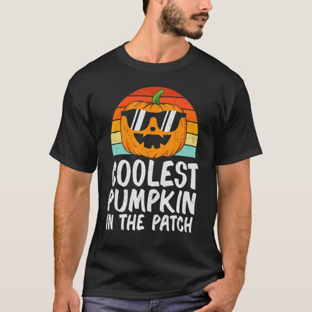 Kids Coolest Pumpkin In The Patch Toddler Boys Hal T-Shirt (Front)