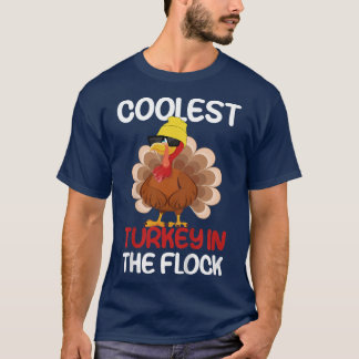 Kids Coolest Turkey In The Flock Funny Cool Cute T T-Shirt