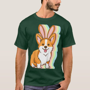 Kids Corgi Bunny Ears Easter Day Cute Dog Puppy Lo T-Shirt