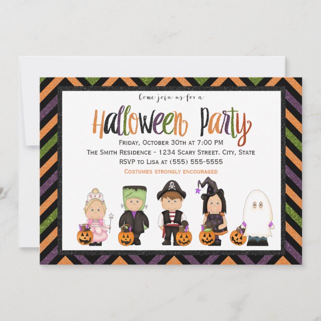 Kids costume Halloween Party Invitation (Front)