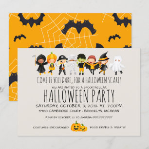 Kids Costume Party Friendly Halloween Celebration Invitation