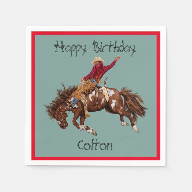 Kids Cowboy rodeo birthday  Napkin (Front)