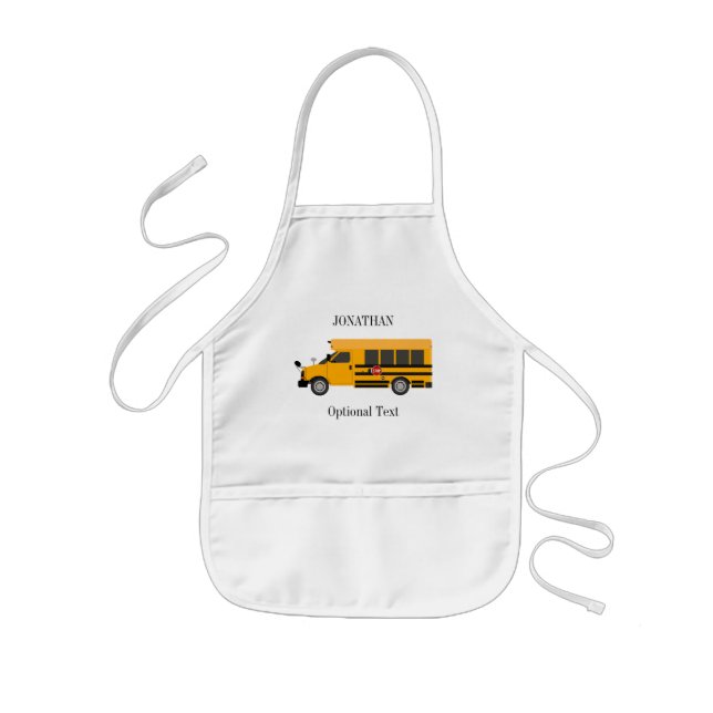 Kids Craft School Children Bus Personalised Apron (Front)