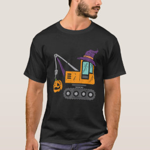 Kids Crane Truck Pumpkin Toddler Baby Boys Hallowe T-Shirt