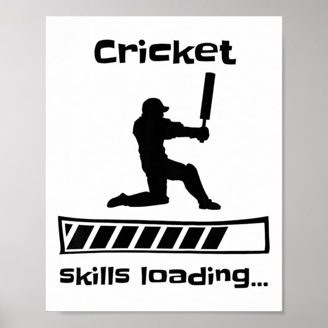 Kids Cricket Skills Loading Funny Cricket Player  Poster (Front)