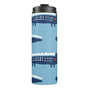 Kids Crocodile Pattern: Summer Playfulness. Thermal Tumbler
