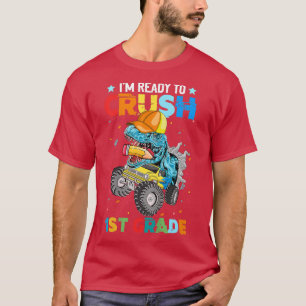 Kids Crush 1st Grade Dinosaur Monster Truck Back t T-Shirt