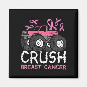 Kids Crush Breast Cancer Awareness Monster Truck T Magnet