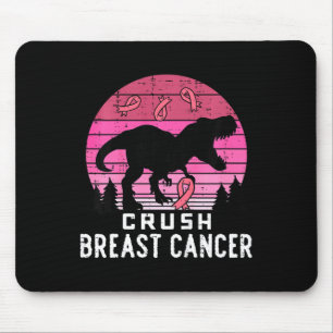 Kids Crush Breast Cancer Pink Trex Dino Awareness Mouse Mat