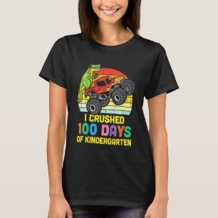 Kids Crushed 100 Days Kindergarten Trex Monster Tr T-Shirt