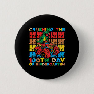Kids Crushing The 100th Day Of School Boys 100 Day 6 Cm Round Badge