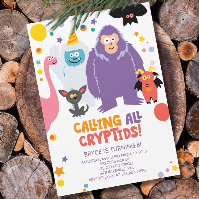 Kids Cryptid Birthday Invitation (Creator Uploaded)